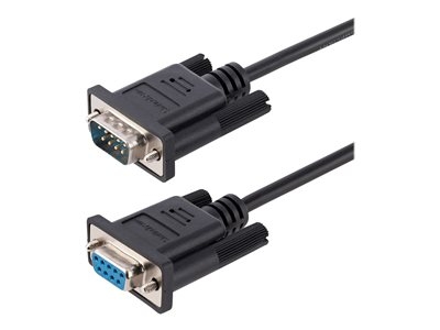 StarTech Câble Série RS232 Null Modem 3m, Cordon Série DB9 M/F Croisé - Câble de modem nul - DB-9 (F) pour DB-9 (M) - 3 m - moulé, vis moletées, franchissement - noir
