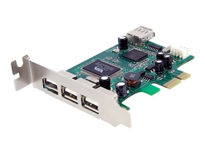 StarTech.com Carte contrôleur PCIe à 4 ports USB 2.0 - 3x USB A externe - 1x USB A interne - Adaptateur USB - PCI Express x1 profil bas - USB, USB 2.0 - 4 ports - pour P/N: ST4200MINI2