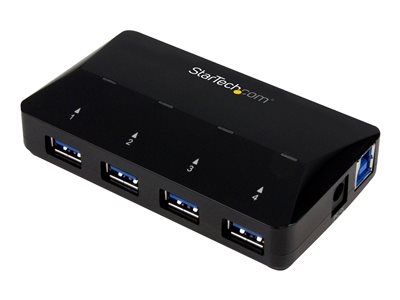 Startech Hub USB 3.0 à 4 ports plus port dédié à la charge - Concentrateur USB avec station de charge rapide - 1x 2,4 A - Commutateur de partage des périphériques USB - 4 x SuperSpeed USB 3.0 - de bureau - pour P/N: SDMSDRWU3AC, USB312SAT3CB, USB315CB2M, USBLT1MWS, USBLT2MBR, USBLTM1MBK, USBLTM1MWH