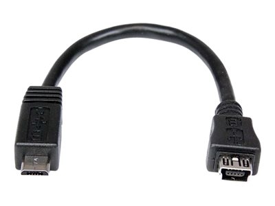 StarTech.com Cable adaptateur Micro USB vers Mini USB de 15 cm - M/F - Adaptateur USB - mini USB type B (F) pour Micro-USB de type B (M) - USB 2.0 - 15.24 cm - noir - pour P/N: USB2PCARBK, USB2PCARBKS, USBEXTAA10BK, USBEXTAA6BK, USBLT2PCARW, USBUB2PCARB