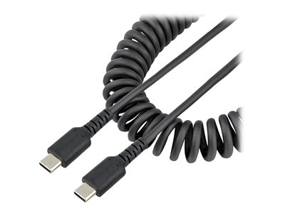 StarTech.com Câble de Charge USB-C de 50m - Adaptateur USB-C vers USB-C Enroulé à Usage Intesif - Câble TB3 en Fibre Aramide Robuste - Cordon USB-C à USB-C M/M - Noir (R2CCC-50C-USB-CABLE) - Câble USB - USB-C (M) pour USB-C (M) - USB 2.0 - 3 A - 50 cm - bobiné - noir