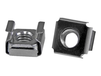 Startech Écrou cage M6 - Pack de 100 - Écrous cage M6 de montage pour rack et armoire serveur - Argent - Écrous à cage (pack de 100) - pour P/N: RACK-18U-20-WALL-OA, RACK-21U-20-WALL-OA, RACK-24U-20-WALL-OA, RK3236BKF, WALLMOUNT4