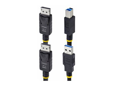 StarTech.com 6ft (1.8m) DisplayPort and USB 5Gbps KVM Cable - Câble clavier / vidéo / souris (KVM) - USB type A, DisplayPort (M) pour USB Type B, DisplayPort (M) - 1.8 m - support pour 4K60Hz, prise en charge de HDR10 - noir