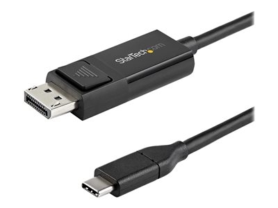 StarTech Câble USB Type-C vers DisplayPort 1.2 (bidirectionnel) - 2 m - Câble DisplayPort - USB-C (M) pour DisplayPort (M) - USB 3.1 / Thunderbolt 3 / DisplayPort 1.2 - 2 m - support 4K, actif - noir