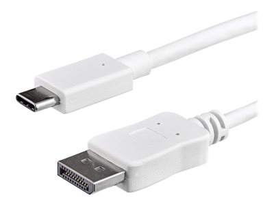 StarTech.com USB C vers DisplayPort - Câble adaptateur USB Type C vers DP - 1 m - Blanc - 4K 60 Hz - Adaptateur vidéo externe - STM32F072CBU6 - USB-C - DisplayPort - blanc