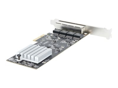 StarTech.com Carte Réseau PCIe à 4 Ports 2,5 Gbps NBASE-T, Intel I225-V - Adaptateur réseau - PCIe 2.0 x4 - Ethernet 10M/100M/1G/2,5 Gigabit x 4 - noir