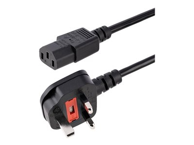StarTech.com Câble d'Alimentation pour PC UK, BS 1363 à C13, 18AWG - Câble d'alimentation - BS 1363 (P) pour power IEC 60320 C13 - CA 250 V - 10 A - 1 m - moulé - noir - Royaume-Uni
