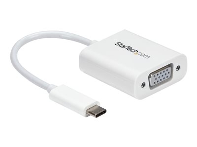 StarTech Adaptateur vidéo USB-C vers VGA - Convertisseur USB Type-C vers HD15 - M/F - 1920x1200 / 1080p - Blanc (CDP2VGAW) - Adaptateur USB / VGA - USB-C (M) pour HD-15 (VGA) (F) - USB 3.1 Gen 1 / Thunderbolt 3 - 17.5 m - alimentation USB, support 1920 x 1200 (WUXGA) - blanc - pour P/N: TB3DK2DPPD, TB3DK2DPPDUE, TB3DK2DPW, TB3DK2DPWUE, TB3DKDPMAW, TB3DKDPMAWUE