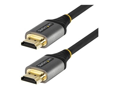 StarTech.com Câble HDMI 2.0 Premium Certifié de 50cm - Câble HDMI 4k60hz - Premium High speed - câble HDMI avec Ethernet - HDMI mâle pour HDMI mâle - 50 cm - blindé - gris, noir - passif, support pour 4K60Hz (3840 x 2160)