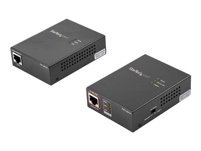 StarTech.com 1 Port Gigabit PoE Injector &amp; Splitter Kit, 60W High Power over Ethernet Injector 100m/12-24V DC Splitter 802.3bt Midspan Single Port Ultra PoE LAN/RJ45 Security/Monitoring - PoE Injector/Splitter (UPOESPLT1G) - Injecteur de puissance + répartiteur alimentation sous Ethernet - 60 Watt - noir, brun