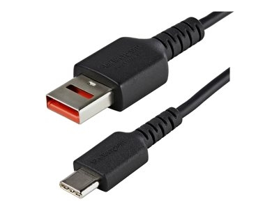 StarTech.com Câble Chargeur Sécurisé 1m - Câble USB-A vers USB-C Data Blocker - Protection No-Data Charge/Alim. SmartPhone/Tablette - Câble Blocage Transfert Données USB (USBSCHAC1M) - Câble USB - USB (alimentation uniquement) (M) pour USB-C (alimentation uniquement) (M) - 5 V - 2.4 A - 100 cm - moulé, passif - noir