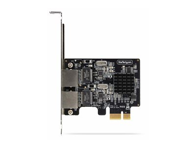 Startech 2-Port Gigabit PCIe Network Adapter Card, TAA Compliant - Adaptateur réseau - PCI Express x1 - Gigabit Ethernet x 2 - noir - Conformité TAA