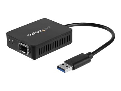 Startech Adaptateur réseau USB 3.0 vers fibre optique Gigabit Ethernet avec SFP ouvert (US1GA30SFP) - Adaptateur réseau - USB 3.0 - 1000Base-LX/1000Base-SX x 1 - noir