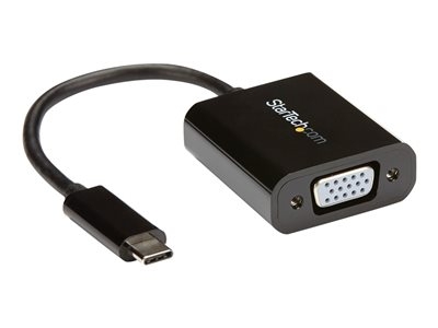 StarTech Adaptateur vidéo USB Type-C vers VGA HD15 - M/F - Noir - Adaptateur USB / VGA - USB-C (M) pour HD-15 (VGA) (F) - USB 3.1 Gen 1 / Thunderbolt 3 - 18 cm - alimentation USB, support 1920 x 1200 (WUXGA) - noir - pour P/N: BNDTB10GI, BNDTB210GSFP, BNDTB410GSFP, BNDTB4M2E1, BNDTBUSB3142, TB4CDOCK