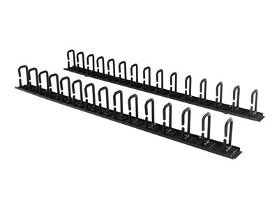 Startech Panneau de gestion de câbles 0U de 1,8 m pour rack - Guide-câbles avec anneaux - Organisateur pour câbles (CMVER40UD) - Kit de gestion des câbles à anneaux en D - 1.83 m - noir - 40U - pour P/N: RK2537BKM, RK4242BK24, RK4242BK30
