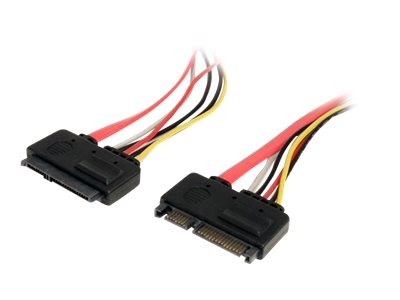 StarTech.com Cable d'extension pour donnees et alimentation SATA 22 broches 30 cm - Câble d'extension SATA - combo SATA (F) pour combo SATA (M) - 30.5 cm - rouge
