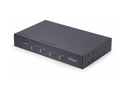StarTech.com Switch KM à 4 Ports, Commutation de la Souris/Switch USB 3.0 - Commutateur souris/clavier - 1 utilisateur local - de bureau - Conformité TAA