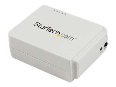 StarTech.com Serveur d'impression USB 2.0 sans fil N avec port Ethernet 10/100 Mb/s - 802.11 b/g/n  et 150 Mb/s - Blanc - Serveur d'impression - USB 2.0 - 10/100 Ethernet x 1 - blanc