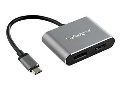 Startech CDP2DPHD Adaptateur multiport USB-C vers DisplayPort ou HDMI - 4K 60 Hz - Convertisseur 2-en-1 USB Type-C à DP HDMI - Adaptateur vidéo - USB-C mâle pour HDMI, DisplayPort femelle - 20.5 cm - gris sidéral - support 4K, actif