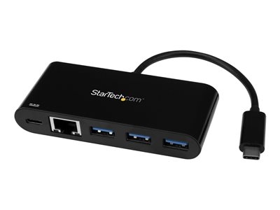 StarTech.com Hub USB 3.0 à 3 ports avec Power Delivery et GbE - USB-C - Concentrateur (hub) - 3 x SuperSpeed USB 3.0 + 1 x 10/100/1000 - de bureau