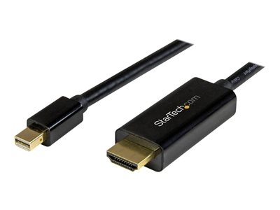 StarTech.com Câble adaptateur Mini DisplayPort vers HDMI de 5 m - Convertisseur Mini DP vers HDMI avec câble intégré - 4K 30 Hz - Noir - Câble adaptateur - Mini DisplayPort mâle pour HDMI mâle - 5 m - noir - support 4K