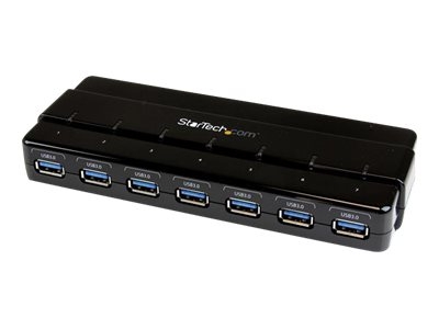 StarTech.com Hub SuperSpeed USB 3.0 avec 7 ports - Concentrateur USB 3.0 avec adaptateur d'alimentation - 1x USB B (F), 7x USB A (F) - Concentrateur (hub) - 7 x SuperSpeed USB 3.0 - de bureau - pour P/N: BNDTBUSB3142, PEXUS313AC2V, PEXUSB311A1E, PEXUSB312A2, PEXUSB314A2V2, SDMSDRWU3AC