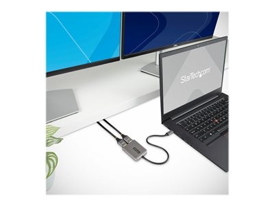 StarTech.com Hub USB-C vers Double HDMI, Adaptateur USB-C MST, Câble 30cm - Adaptateur vidéo - USB-C mâle pour HDMI femelle - gris