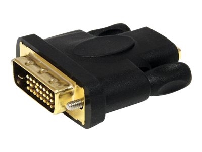 Startech HDMI to DVI-D Video Cable Adapter - F/M - HD to DVI - HDMI to DVI-D Converter Adapter (HDMIDVIFM) - Videoadapter - dubbele verbinding - HDMI female naar DVI-D male - zwart - voor P/N: HDMM1MP, HDMM2MP, HDMM3MP, RKCOND17HD, SV231DHU34K6, SV231HU34K6, SV431HU34K6