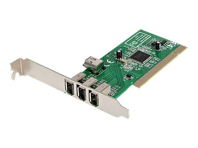 StarTech.com Carte Adaptateur PCI vers 4 Ports FireWire400 6 Broches- 1x Firewire 400 Interne - 3x FireWire 400 Externe - Adaptateur FireWire - PCI - Firewire - 3 ports