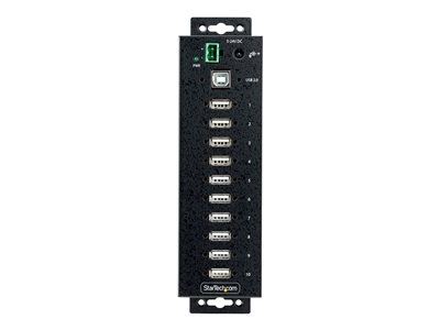 StarTech.com Hub USB 2.0 10 ports Industriel, Hub Extension USB-A Robuste - Concentrateur (hub) - industriel - 10 x USB 2.0 - de bureau, Montage sur rail DIN, fixation murale - Conformité TAA