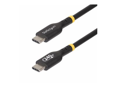 StarTech.com Câble de Recharge USB-C de 2m, Cordon USB-C Certifié USB-IF - Câble USB - USB-C (M) pour USB-C (M) - USB 2.0 - 48 V - 5 A - 2 m - gamme de puissance étendue (EPR), Alimentation USB (240 W), support pour Power Delivery 3,1 - noir