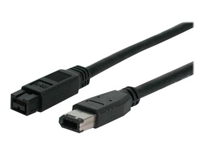 StarTech.com 6 ft IEEE-1394 Firewire Cable 9-6 M/M - IEEE 1394 cable - 6 pin FireWire (M) to FireWire 800 (M) - 6 ft - black - 1394_96_6 - Câble IEEE 1394 - FireWire 6 broches (M) pour FireWire 800 (M) - 1.8 m - noir - pour P/N: BNDTB1394B3, EC1394B2, MPEX1394B3, PCI1394B_3, PEX1394B3, PEX1394B3LP