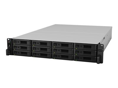 Synology RackStation RS3621RPxs - Serveur NAS - 12 Baies - rack-montable - SATA 6Gb/s - RAID RAID 0, 1, 5, 6, 10, JBOD, disque de réserve 5, 6 disques de secours, disque de réserve 10, disque de réserve 1, RAID F1, disque de secours F1 - RAM 8 Go - Gigabit Ethernet - iSCSI support - 2U