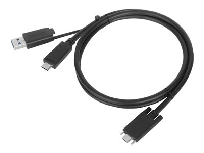 Targus - Câble USB - USB-C (M) pour USB type A, USB-C - 1.8 m - vis moletées - noir