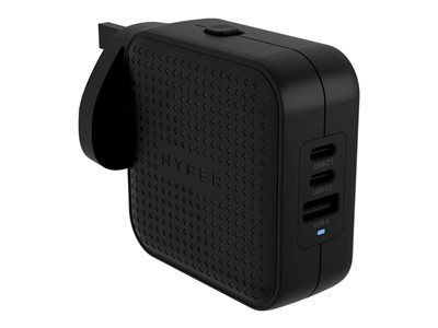 Targus HyperJuice - Adaptateur secteur - GaN - 70 Watt - QC 3.0, Power Delivery 3.0 + PPS - 3 connecteurs de sortie (USB, 2 x USB-C) - noir