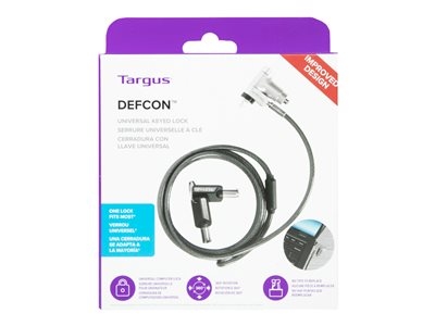 Targus DEFCON Ultimate - Câble de sécurité - à clé universelle, avec tête de verrouillage adaptable - argent - 2 m