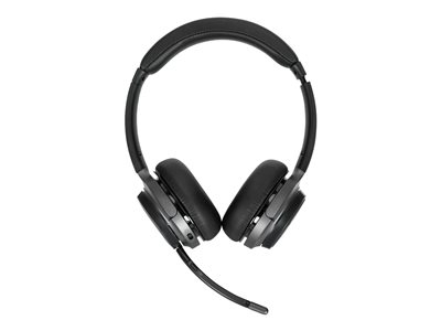 Targus AEH104GL - Micro-casque - sur-oreille - convertible - Bluetooth - sans fil, filaire - jack 3,5mm - isolation acoustique - noir
