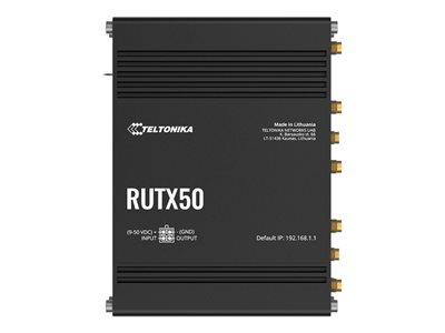 Teltonika RUTX50 - Routeur sans fil - WWAN commutateur 4 ports - 1GbE, DNP3 - Wi-Fi 5 - Bi-bande - 3G, 4G, 5G - Montage sur rail DIN, montable en surface
