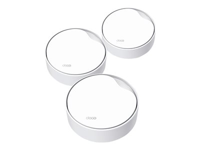 TP-Link Deco X50-PoE V1 - Système Wi-Fi (3 routeurs) - jusqu'à 6500 pieds carrés - maillage - GigE, 2.5 GigE - 802.11a/b/g/n/ac/ax - Bi-bande - fixation murale, montable sur plafond