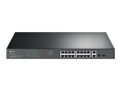 TP-Link JetStream TL-SG1218MP - V1 - commutateur - 16 x 10/100/1000 (PoE+) + 2 x 10/100/1000 + 2 x SFP Gigabit combiné - Montable sur rack - PoE+ (250 W)