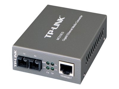 TP-Link MC210CS - Convertisseur de média à fibre optique - 1GbE - 1000Base-FX, 1000Base-T - RJ-45 / mode unique SC - jusqu'à 15 km - 1310 nm - pour P/N: TL-MC1400, TL-SG3210XHP-M2 V2.6, TL-SG3452XP V1