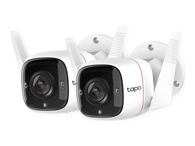 Tapo C310 V2 - Caméra de surveillance réseau - extérieur - résistant aux intempéries - couleur (Jour et nuit) - 3 MP - 2304 x 1296 - 1296p - Focale fixe - audio - sans fil - Wi-Fi - 2.4GHz radio - H.264 (pack de 2)