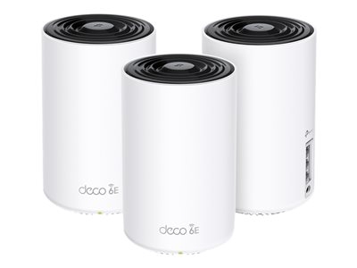 TP-Link Deco XE75 V1 - Système Wi-Fi - (3 routeurs) - jusqu'à 7200 pieds carrés - maillage 1GbE - Wi-Fi 6E - Multi-Bande