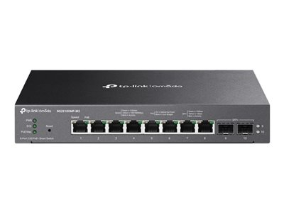 TP-Link Omada SG2210XMP-M2 V1.6 - Commutateur - C2+ - intelligent - 8 x 100/1000/2.5G (PoE+) + 2 x Ethernet 10 Go SFP+ - de bureau, fixation murale - PoE+ (160 W)