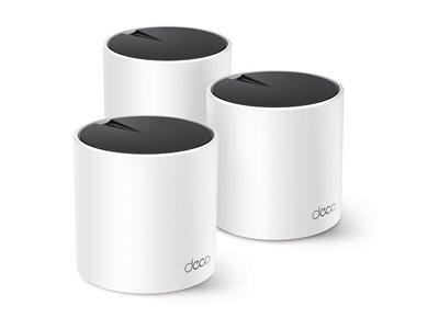 TP-Link Deco X55 V1.60 - Système Wi-Fi - (3 routeurs) - jusqu'à 6500 pieds carrés - maillage 1GbE - Wi-Fi 6 - Bi-bande