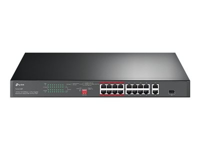 TP-Link JetStream TL-SL1218P - V1 - commutateur - non géré - 16 x 10/100 (PoE+) + 2 x 10/100/1000 + 1 x SFP Gigabit combiné - Montable sur rack - PoE+ (150 W)