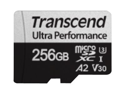 Transcend 340S - Carte mémoire flash - 256 Go - A2 / Video Class V30 / UHS-I U3 / Class10 - microSDXC