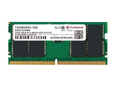 Transcend JetRAM - DDR5 - module - 32 Go - SO DIMM 262 broches - 4800 MHz / PC5-38400 - CL40 - 1.1 V - mémoire sans tampon - on-die ECC