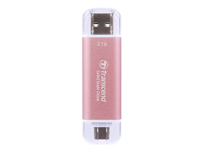 Transcend ESD310P - SSD - 512 Go - externe (portable) - USB 3.2 Gen 2x1 (USB-C connecteur) - rose