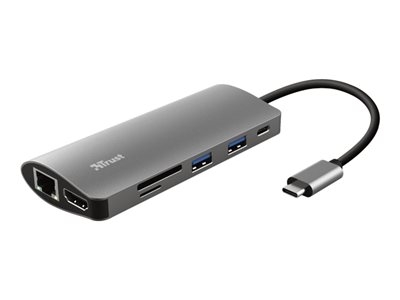 Trust Dalyx 7-in-1 USB-C Multiport Adapter - Station d'accueil - USB-C 3.2 - HDMI - GigE